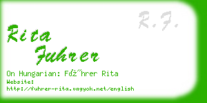 rita fuhrer business card